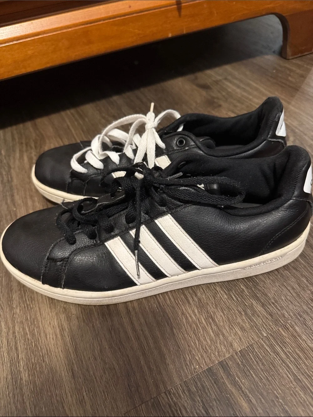 adidas Black Sneakers with White Stripes